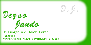 dezso jando business card