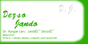 dezso jando business card